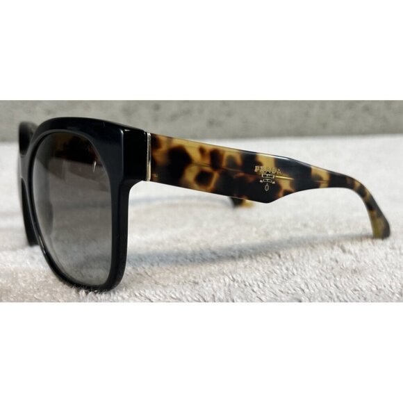 PRADA Accessories - Prada SPR 10R 1AB-0A7 Black Brown Tortoise Shell Square Sunglasses 57-19-140